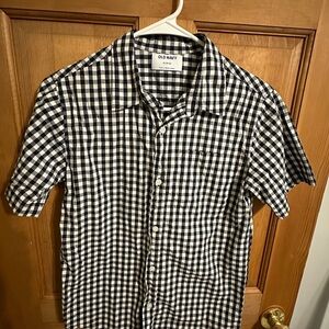 Old Navy Navy blue and White Casual Button Down Shirt